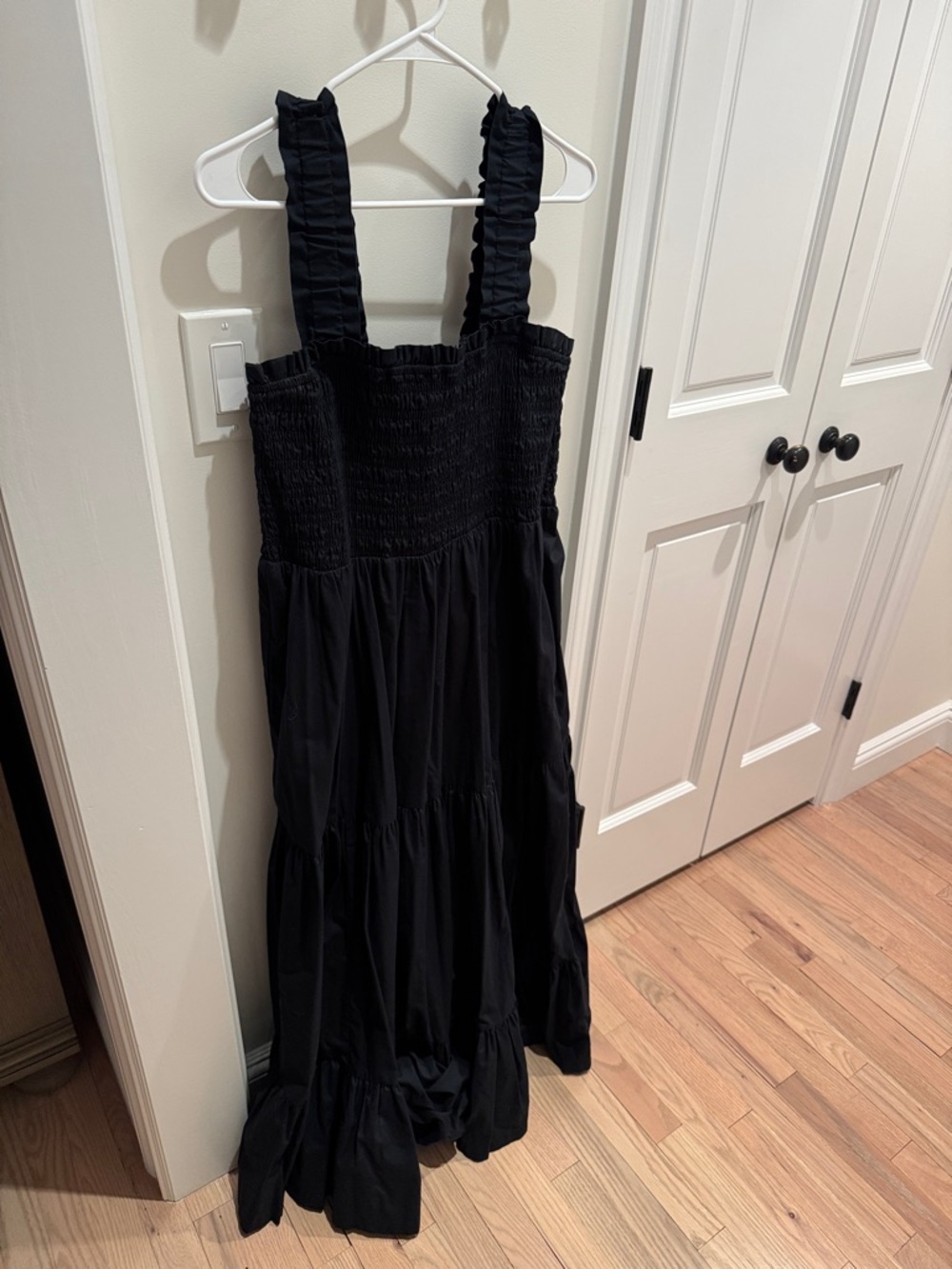 Abercrombie & Fitch Black Maxi Dress with Ruffled Straps